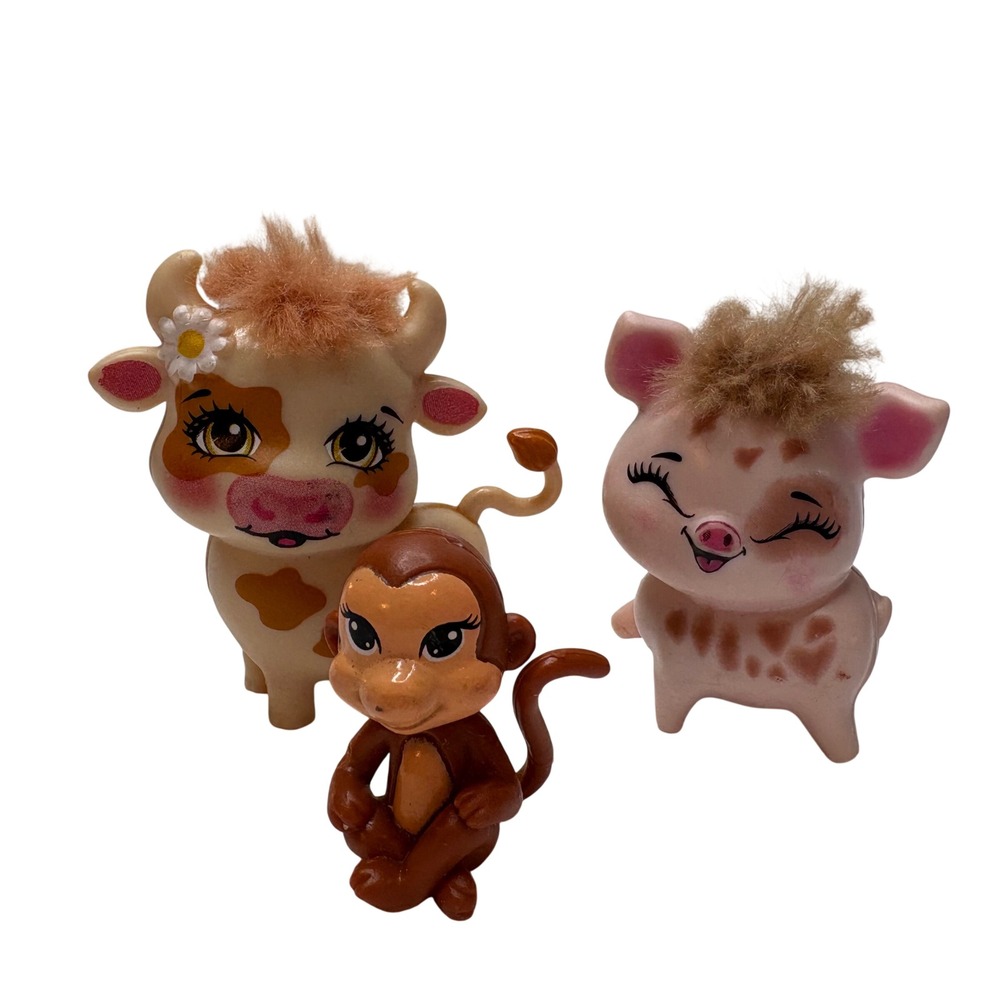 Mattel Enchantimals Bestie Figures Curdle-Cailey Cow, Compass-Merit, Nisha-Petya